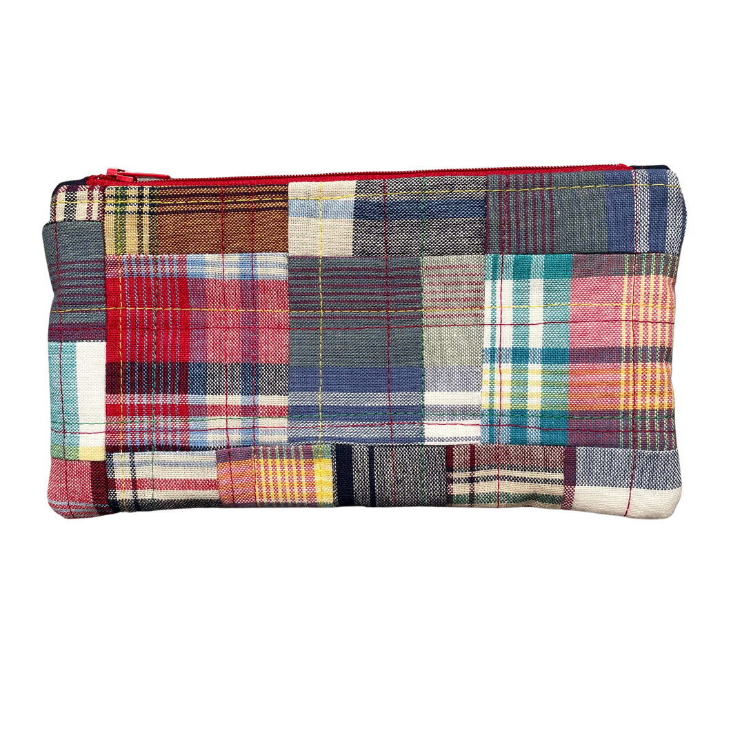 Madras Patchwork Quilted Pouch
