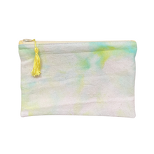 Load image into Gallery viewer, Blue &amp; Yellow Washout Pouch with Tassel
