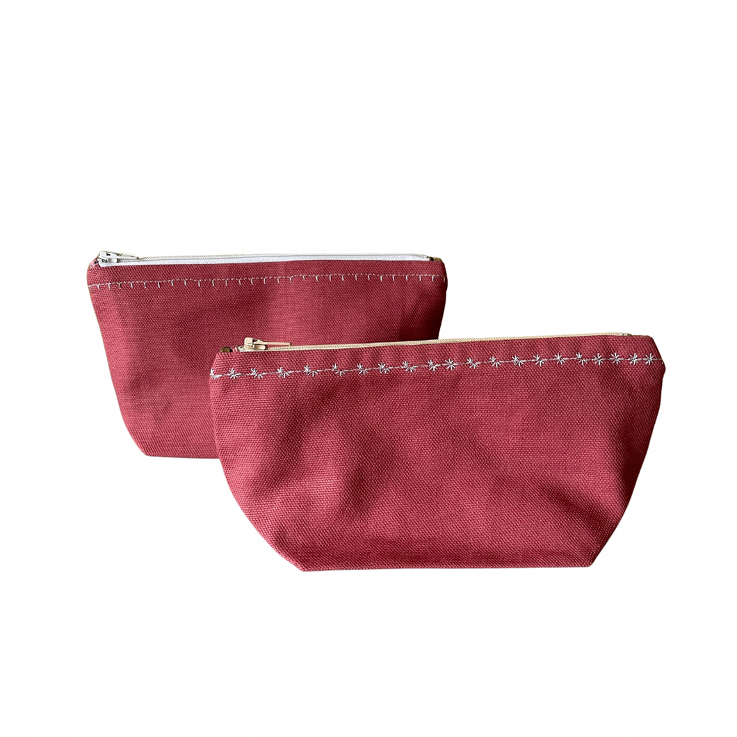 Pink Canvas Pyramid Pouch