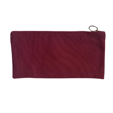 Load image into Gallery viewer, Maroon Canvas Pouch with Maroon Vintage Zipper
